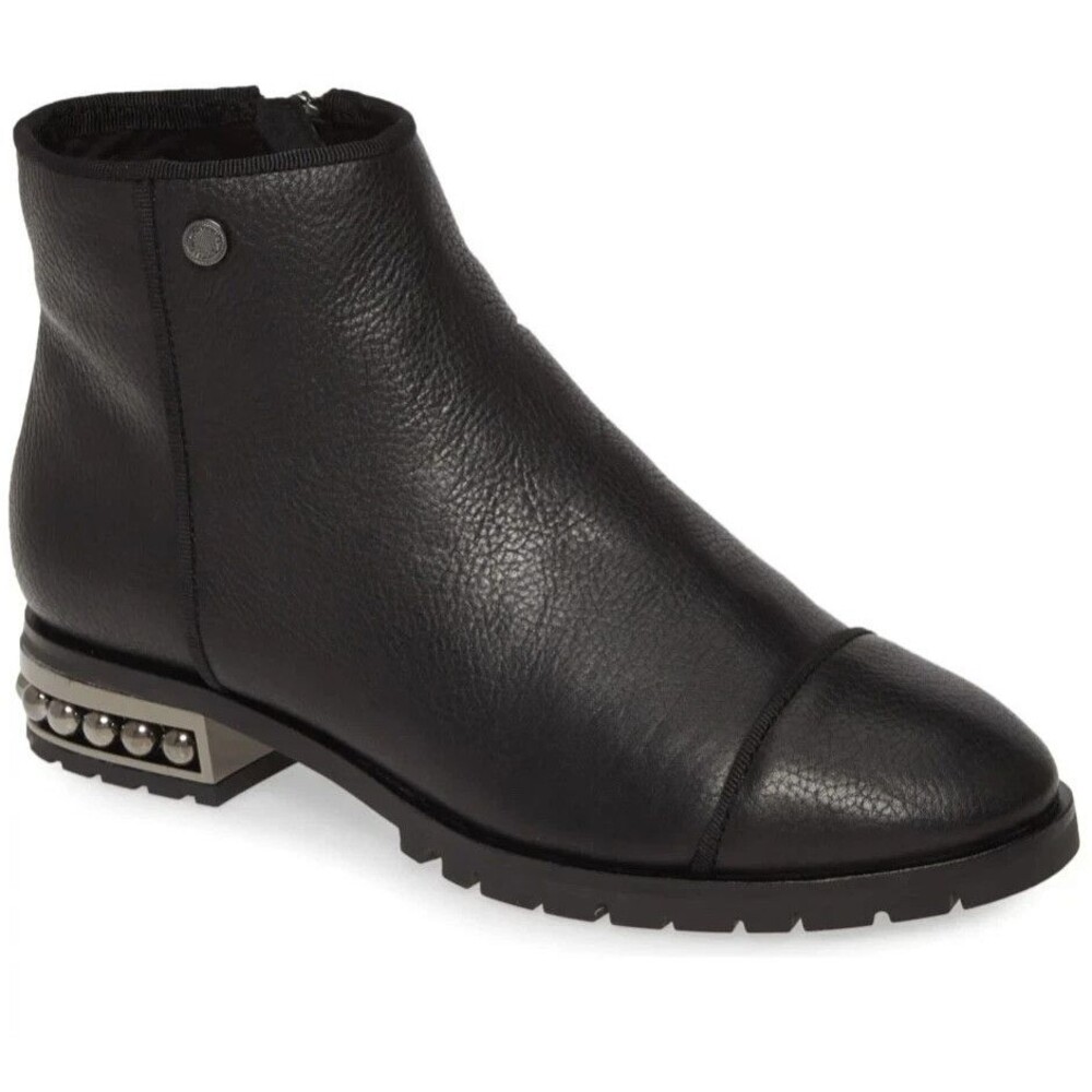 Karl Lagerfeld Paris Safia Coffee Brown Leather Ankle Boots Booties Size 8